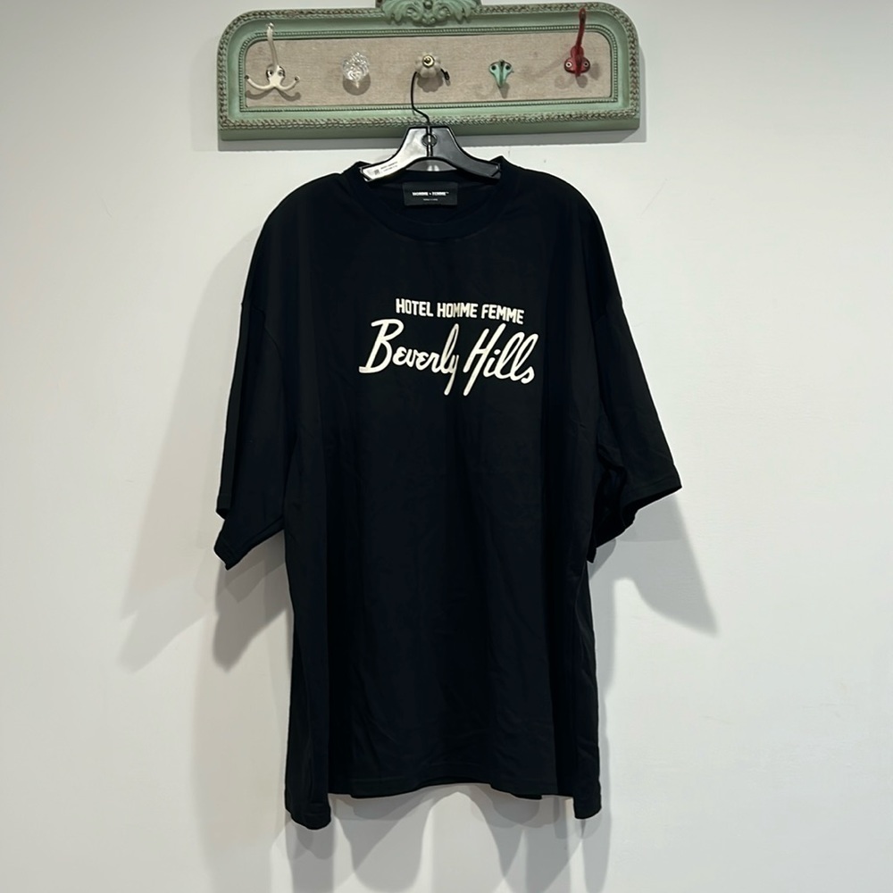 Homme + Femme hotel Beverly Hills T-shirt short sleeve black crewneck nwot 3XL